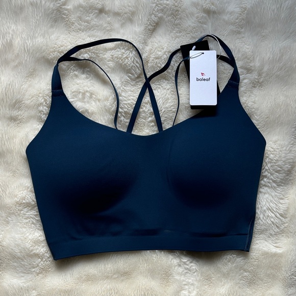 Baleaf Women's Deep Blue Sports Bra L - XL Stretchy Breathable NWT - Picture 1 of 7